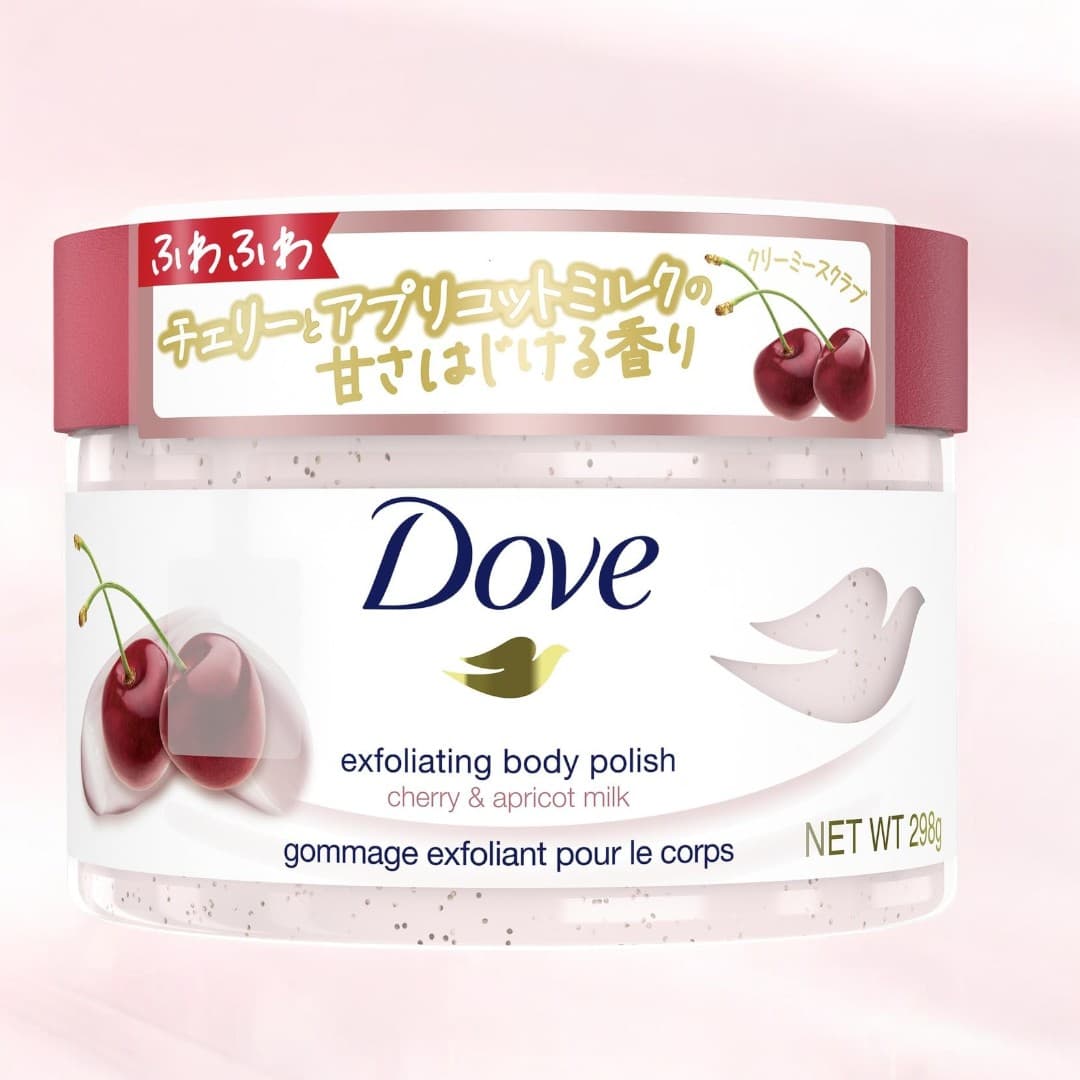 Dove Body Scrub, Cherry & Apricot Milk 298g