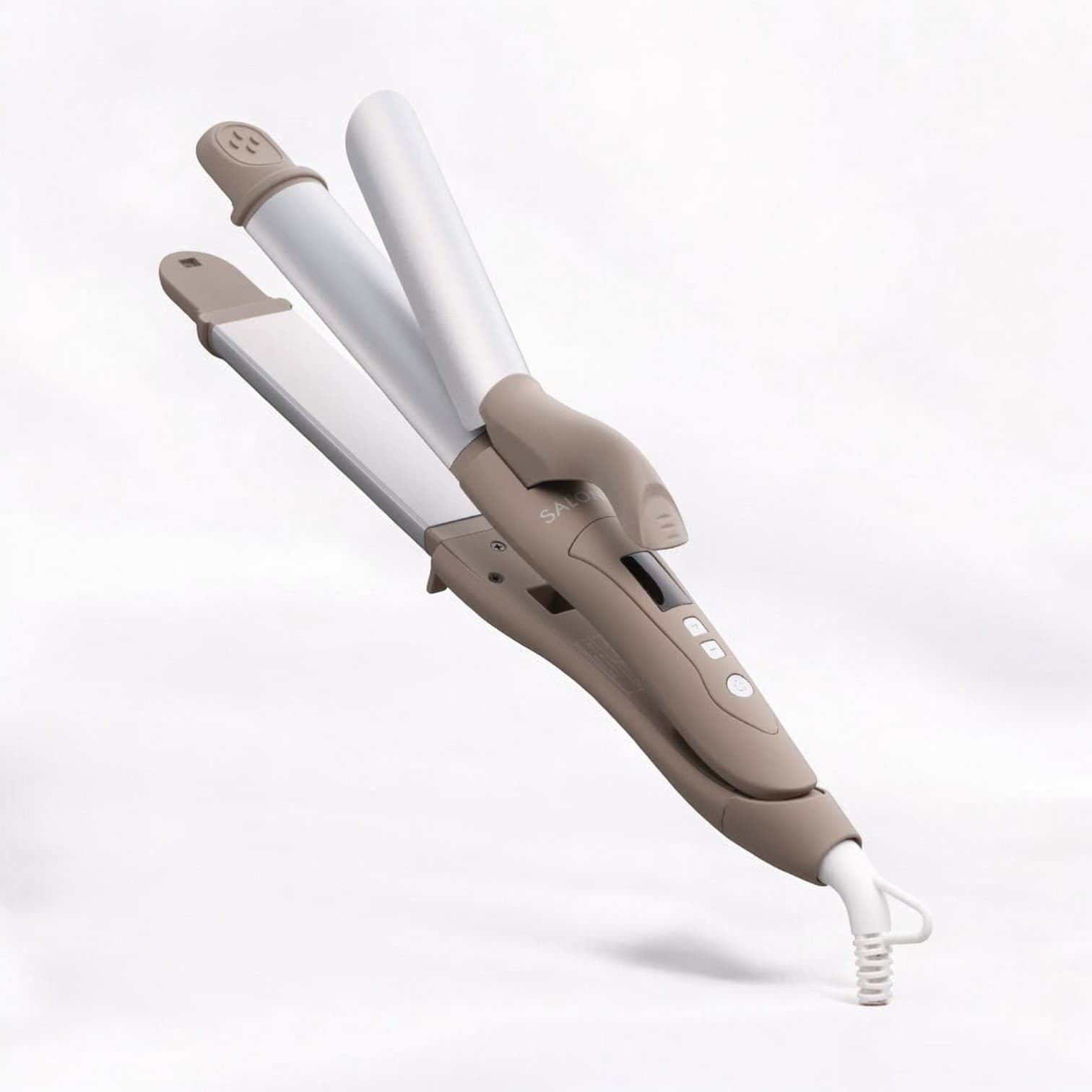 Salonia 2-Way Straighten & Curl Hair Iron, 32 mm, Professional Use, 428°F (220°C), Beige