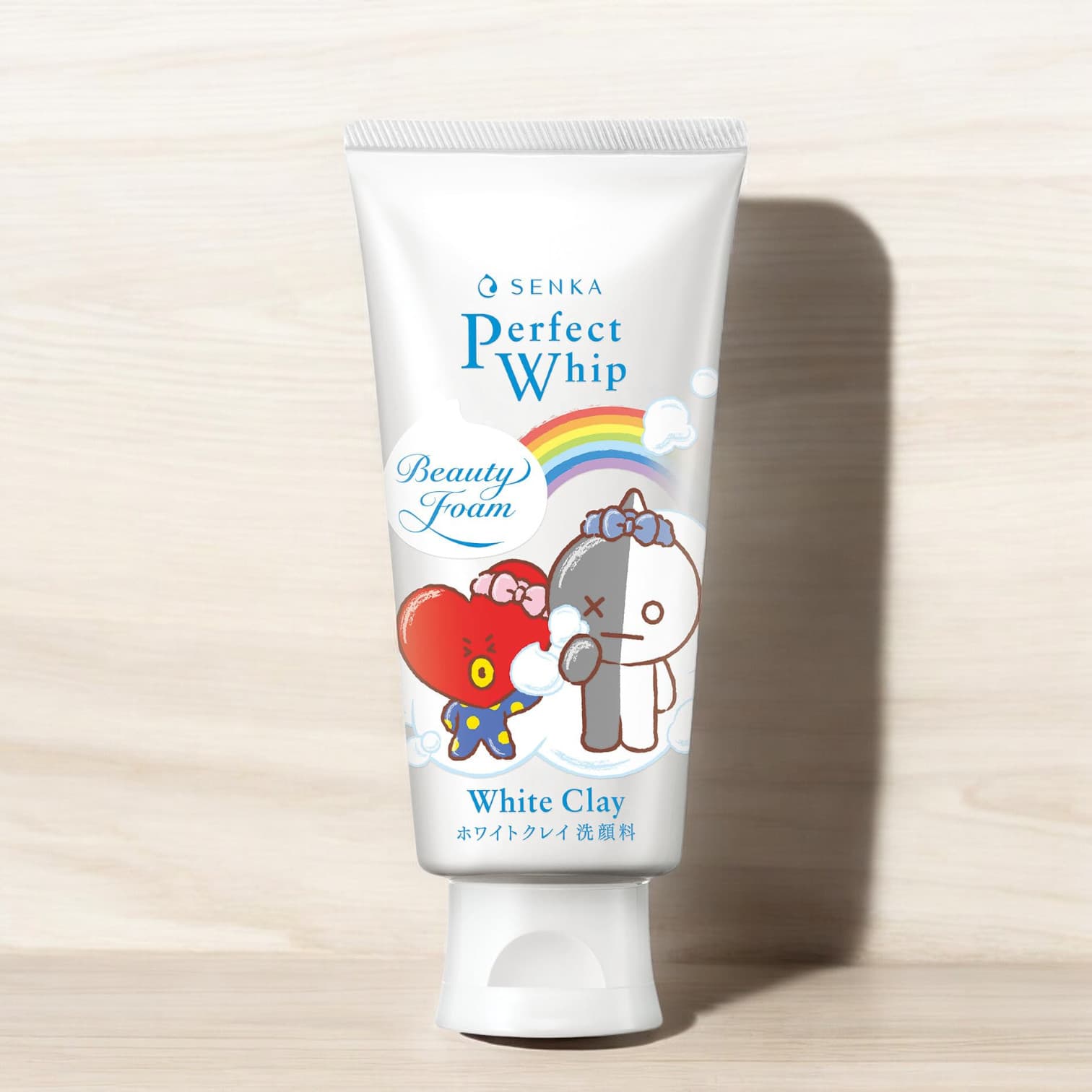 Senka Perfect Whip Cleansing Foam, White Clay, BT21 Collaboration, 120g