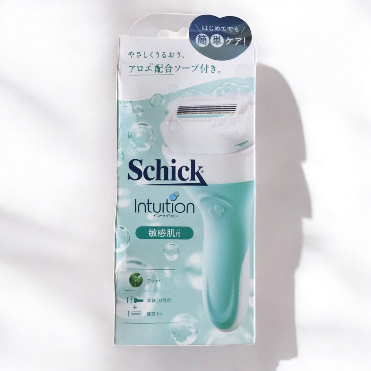 Schick Intuition Razor, Sensitive Skin, Holder With Blade + 1 Replacement Blade