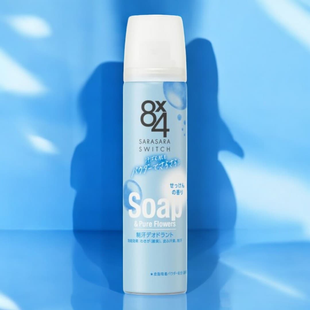 Kao 8X4 Powder Spray, Soap & Pure Flowers Scent 150g
