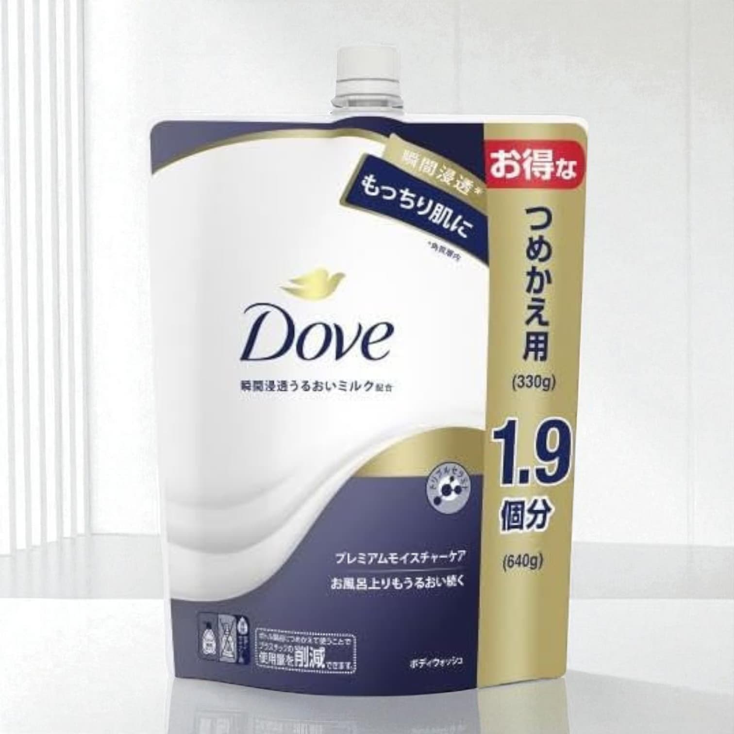 Dove Body Wash, Premium Moisture Care, Refill 640g