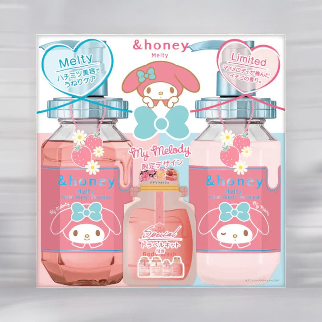 &Honey Melty Moist Repair My Melody Limited Set [Shampoo/Treatment/4 Steps Travel Kit]