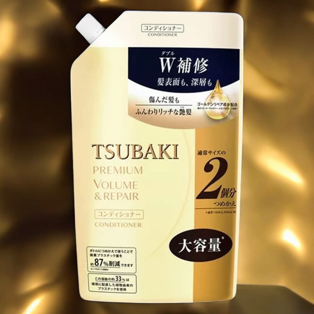 Tsubaki Conditioner Refill, Premium Volume & Repair, 600ml