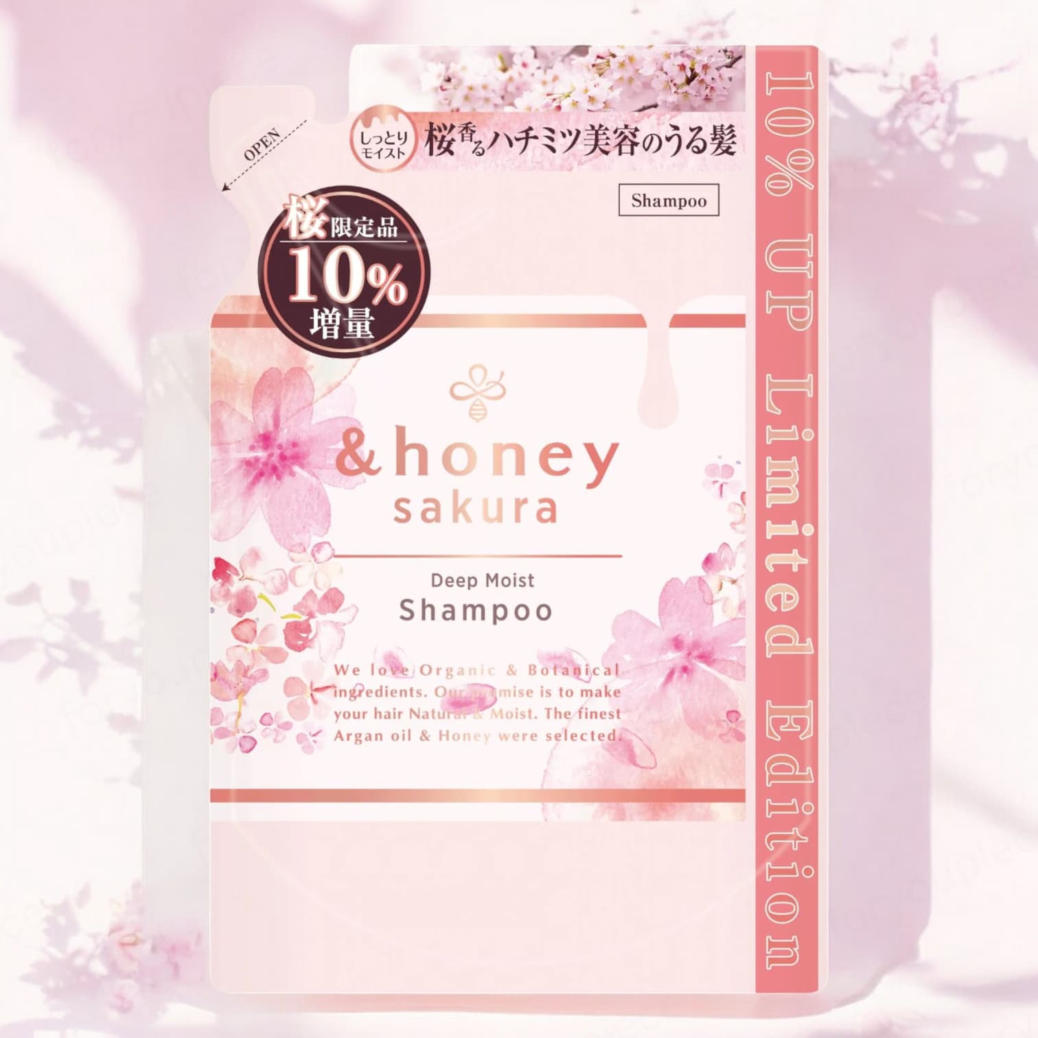 &honey Sakura Deep Moist Shampoo Refill 385g (10% extra - Limited)