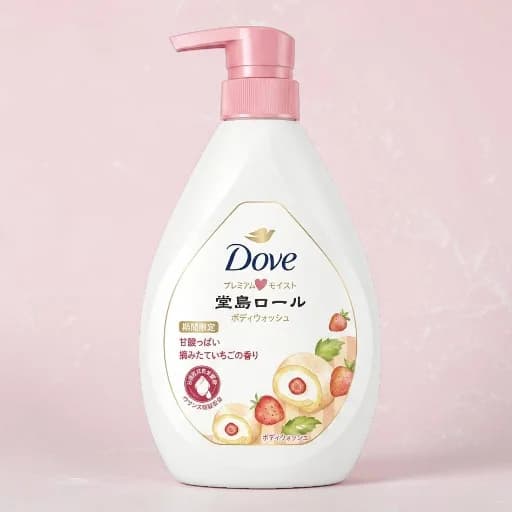 Dove Body Wash Seasonal Dojima Roll Sweet and Tart Freshly Picked Strawberry, 470 g