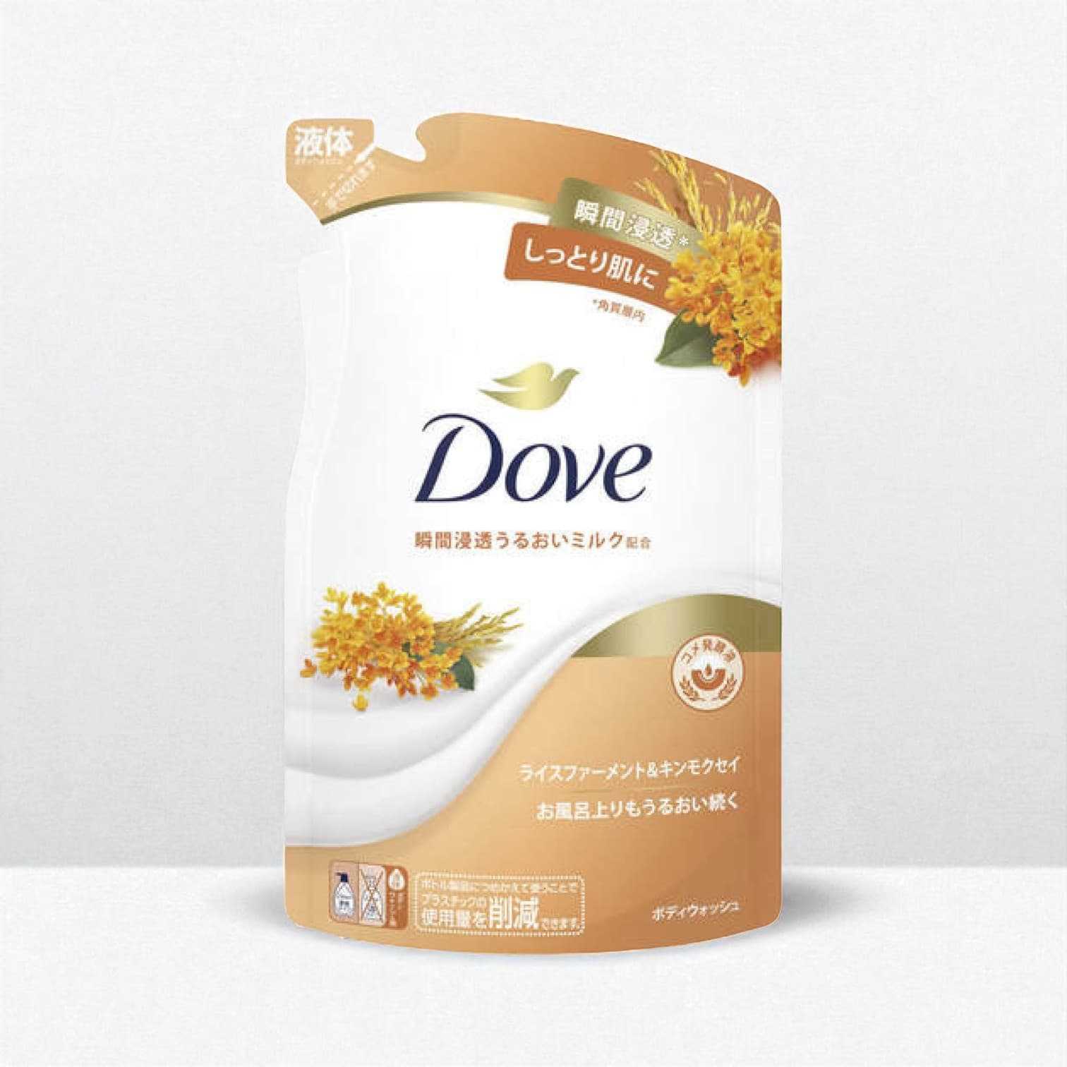 Dove Body Wash, Rice Farment & Kinmokusei Scent, Refill 330g