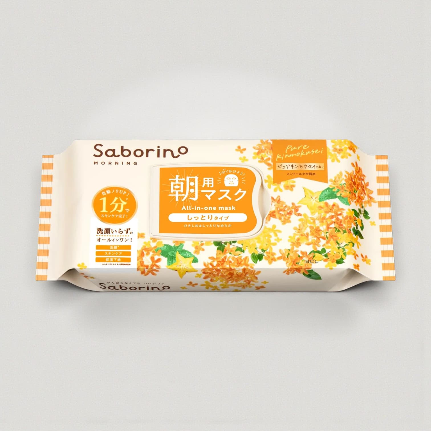Saborino All In One Mask, Morning Mask, Moist Type, Pure Osmanthus Scent, 30 Sheets