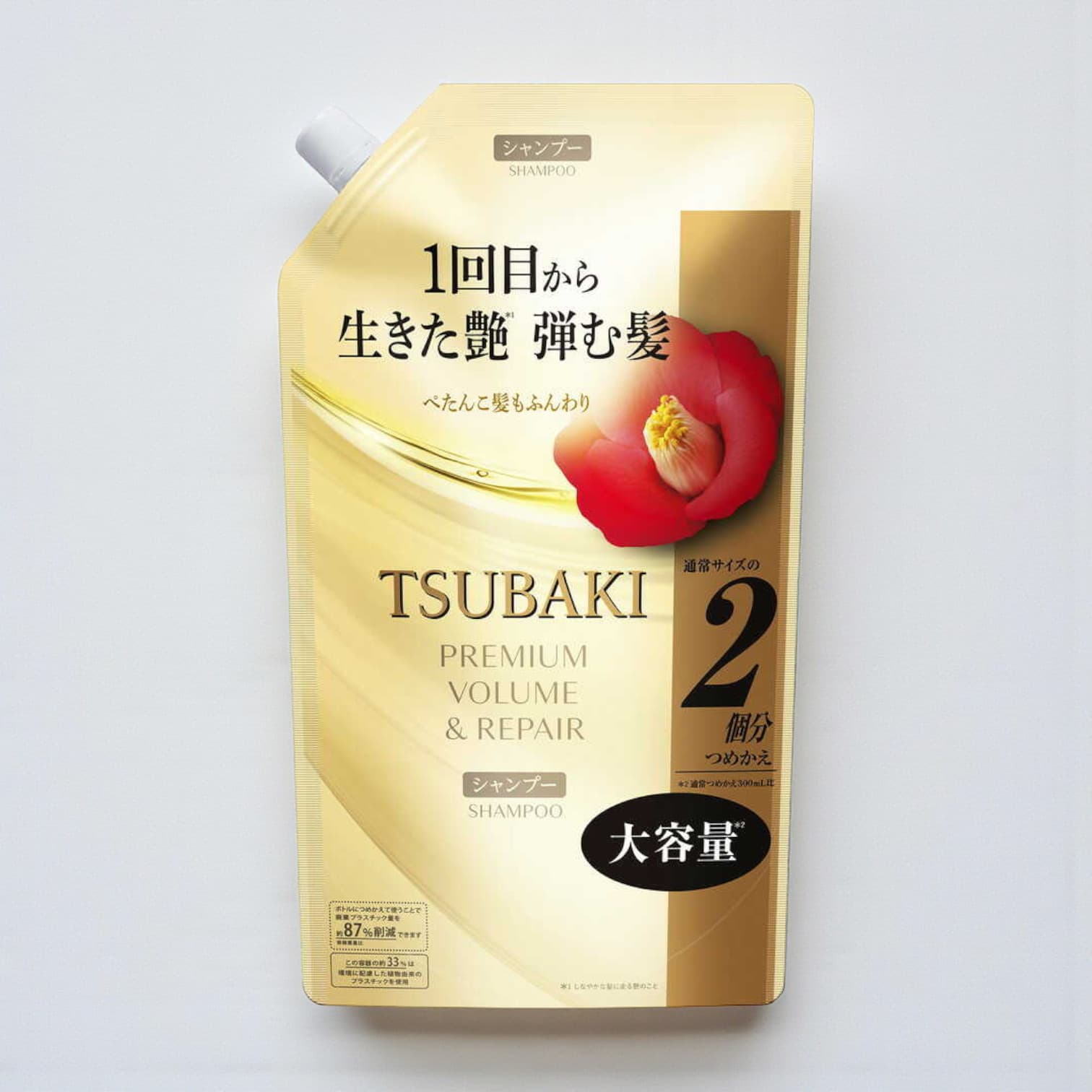 Tsubaki Shampoo Refill, Premium Volume & Repair, 600ml