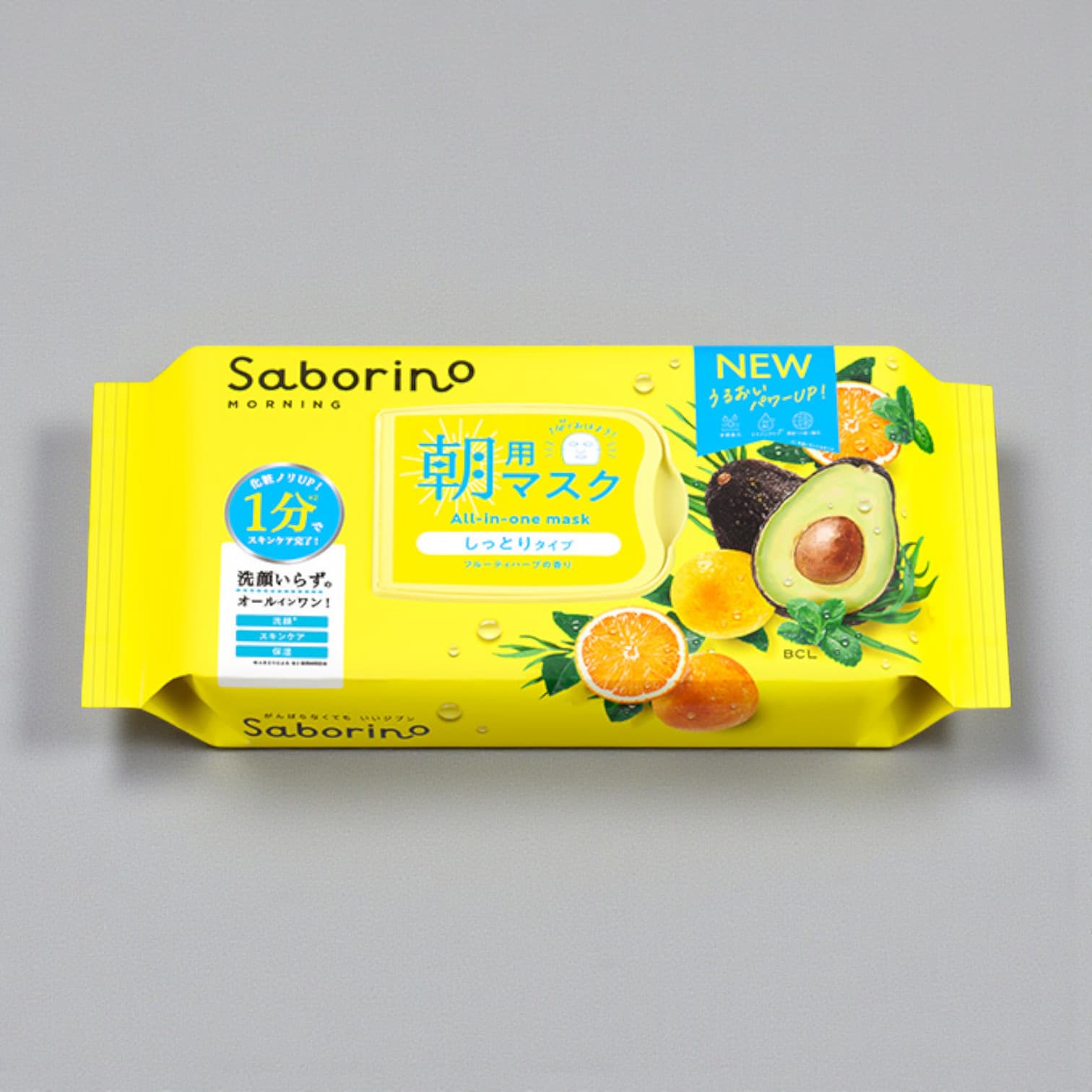 Saborino All In One Mask, Morning Mask, Moist Type, Fruity Herbal Scent, 32 Sheets