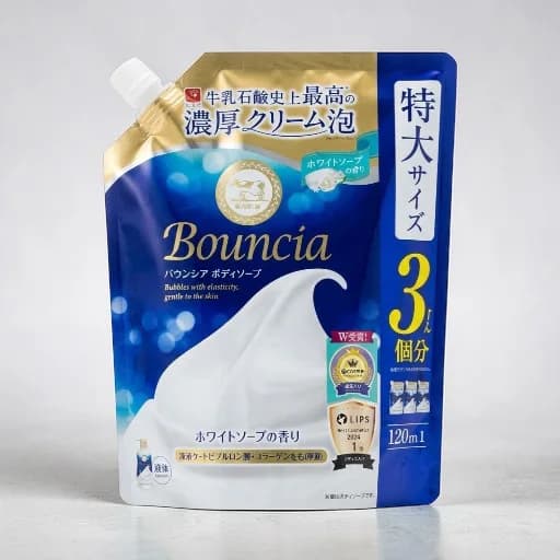 Bouncia Body Wash Refill, White Soap Scent 1120ml