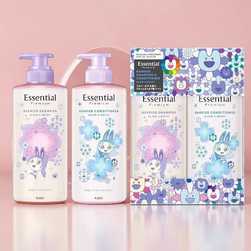 Essential Premium Barrier Glow & Moisture Pump Set, 450ml + 450ml, NewJeans x Murakami Special Design