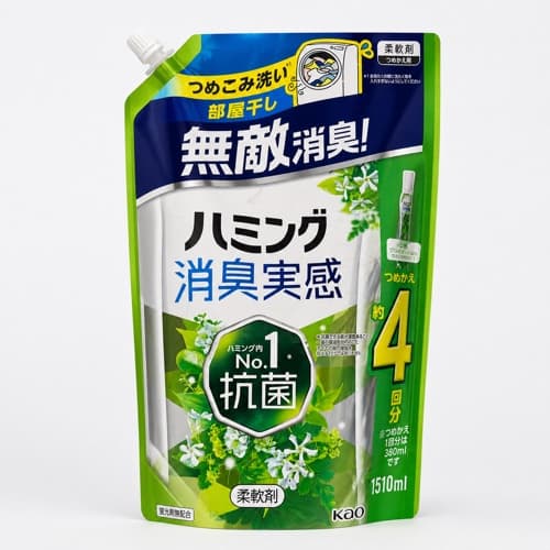 Kao Humming Deodorizing Fabric Softener Refreshing Green Refill 1510ml