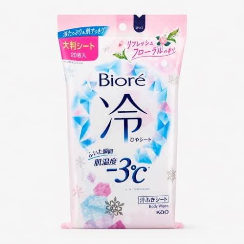 Kao Bioré Cooling Body Sheets Refreshing Floral Scent, 20 Sheets