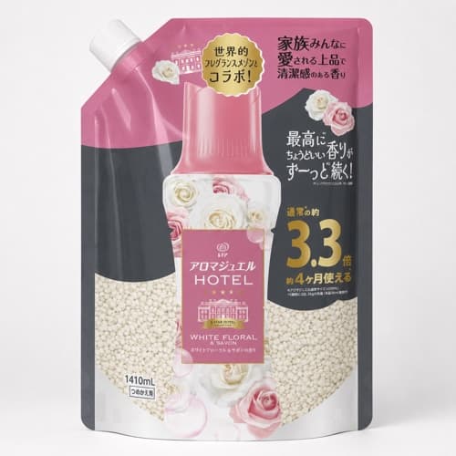 Lenor Aroma Jewel Hotel White Floral and Savon Fragrance Booster Beads Refill, 1410 mL