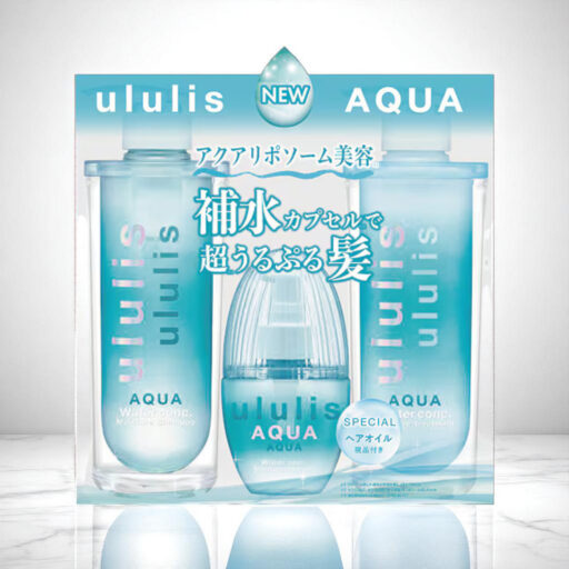 Ululis Aqua Water Conc Moisture Triple Set, Shampoo Treatment Hair Oil